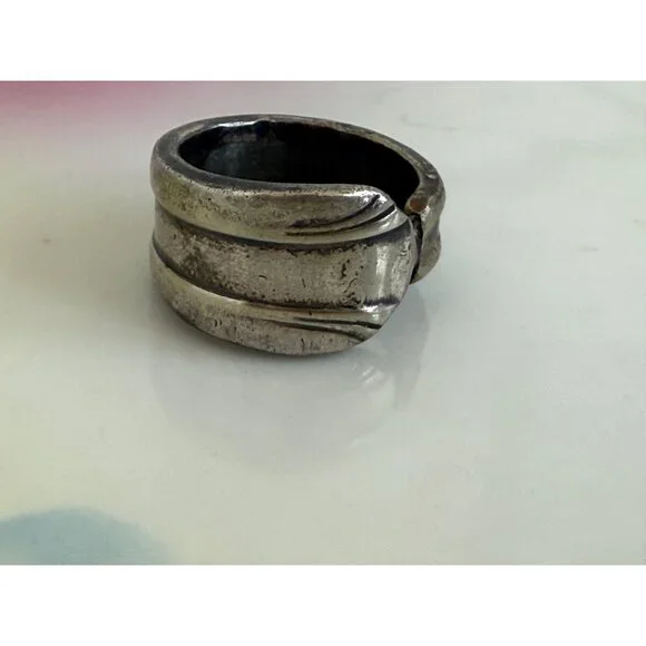 Vintage 60's Sterling Silver Spoon Ring 12.5 grams Size 8.5 - Picture 7 of 11